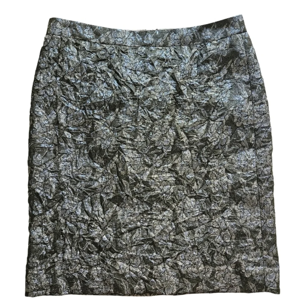J.Crew Jacquard Metallic Floral Crinke Skirt - Picture 3 of 8